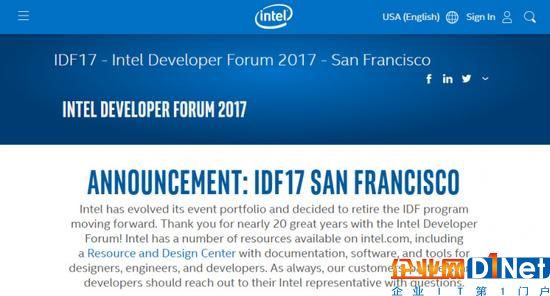 震惊！近20年历史的Intel IDF峰会突然宣布彻底取消！