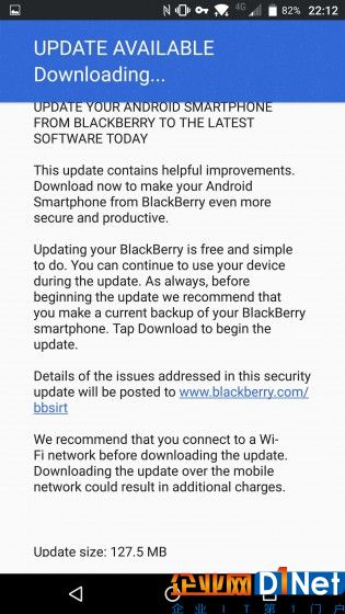 黑莓推送最新Android补丁（图片来源gsmarena）