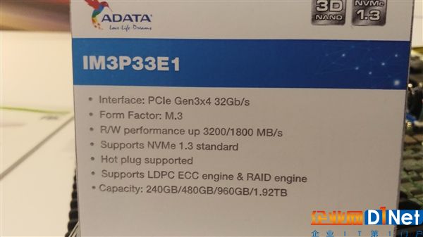 威刚首秀M.3 SSD：单路服务器集成36块288TB！