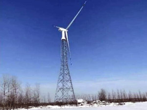 中人能源首台桁架式风力发电机组正式并网发电