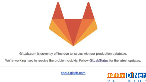 (Gitlab.com网站宕机公告,图片来源于网络)