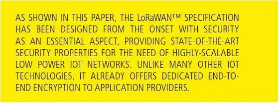 LoRa联盟最新白皮书：可为IoT应用供应商提供完整的端对端加密