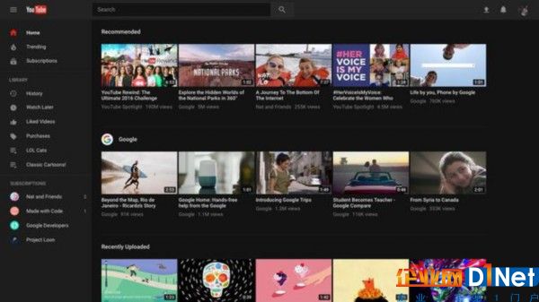 YouTube新增夜间模式