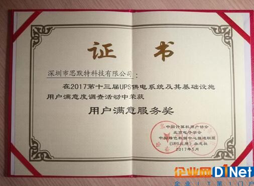  思默特科技获奖证书 