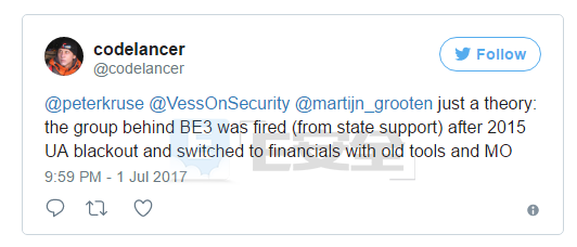 NotPetya背后的黑客组织神秘,或与乌克兰电网攻击有关-E安全