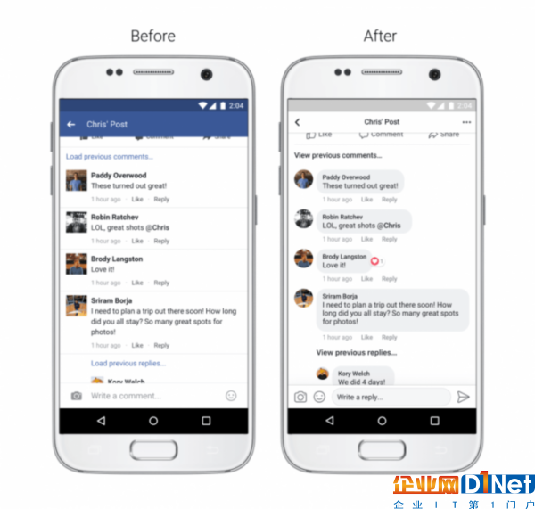 Facebook主应用即将迎来界面更新 评论变气泡对话