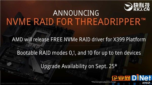 AMD ThreadRipper补齐最后短板：终于支持NVMe RAID启动