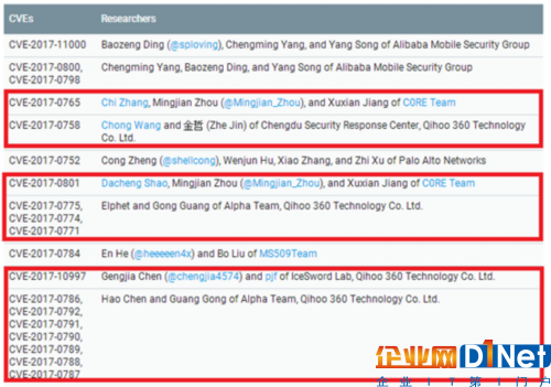 图：谷歌发布的9月安全公告