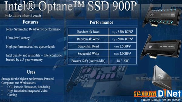 2.5GB/s！Intel傲腾900P固态盘曝光：10月发布
