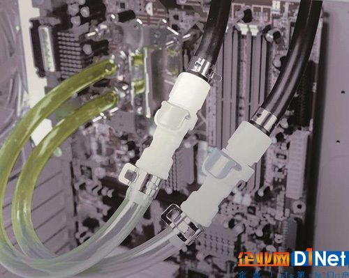 专为液体冷却而设计的接头能实现无滴漏快速插拔操作