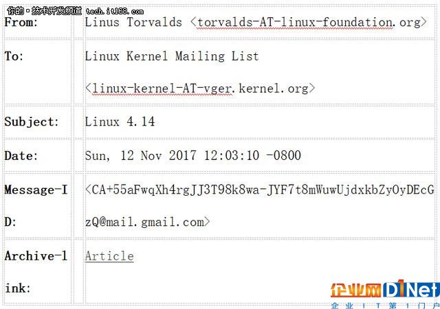 一封发给Linux成员内部信：关于Linux 4.14