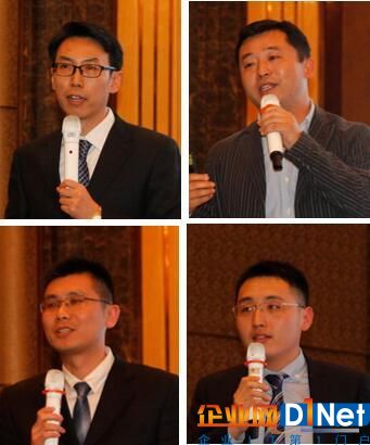 图8 从左至右：ANSYS中国北方区技术经理袁勇    北京安怀信科技股份有限公司总经理李焕    泛云科技联合创始人龚炜    IGE+XAO集团中国区总经理杨旭